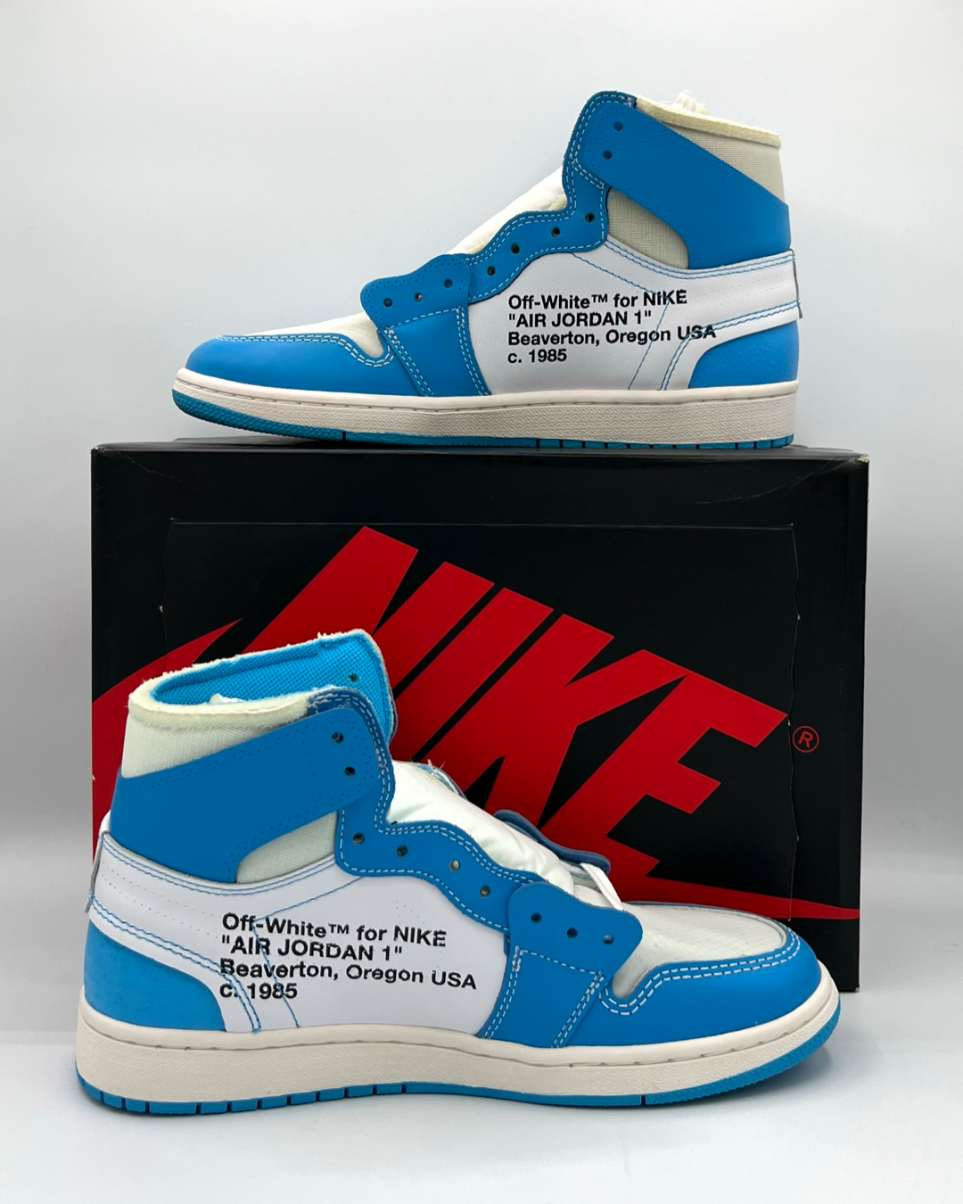 Air Jordan 1 Retro High Off-White University Blue Size 8.5 Brand New