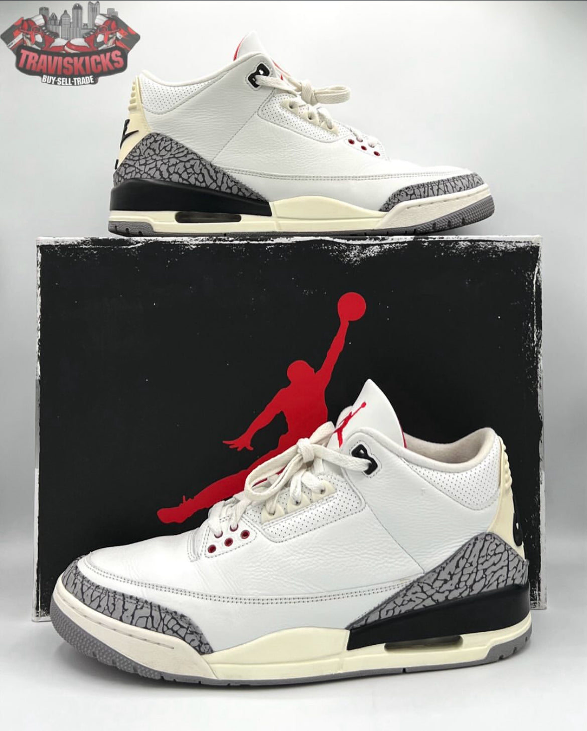 Air Jordan 3 Retro White Cement Reimagined Size 12.5 Pre-Owned