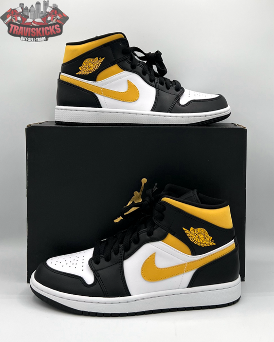 Air Jordan 1 Mid White Pollen Black Size 8 Brand New