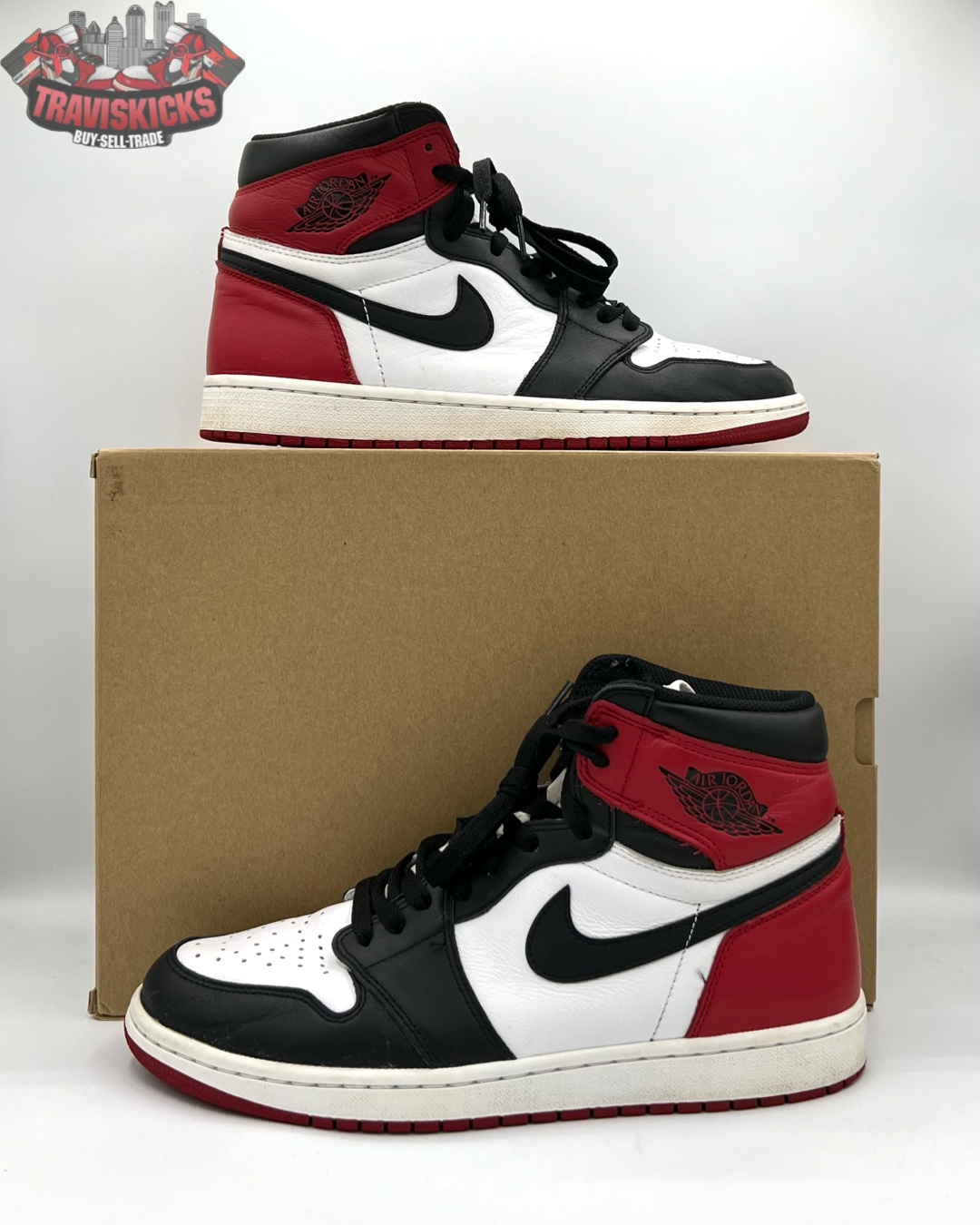 Air Jordan 1 Retro High OG Black Toe 2018 Size 10 Pre-Owned