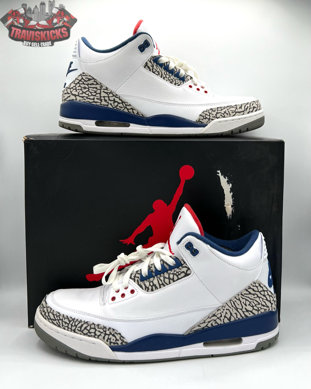 Air Jordan 3 Retro OG True Blue 2016 Size 13 Pre-Owned