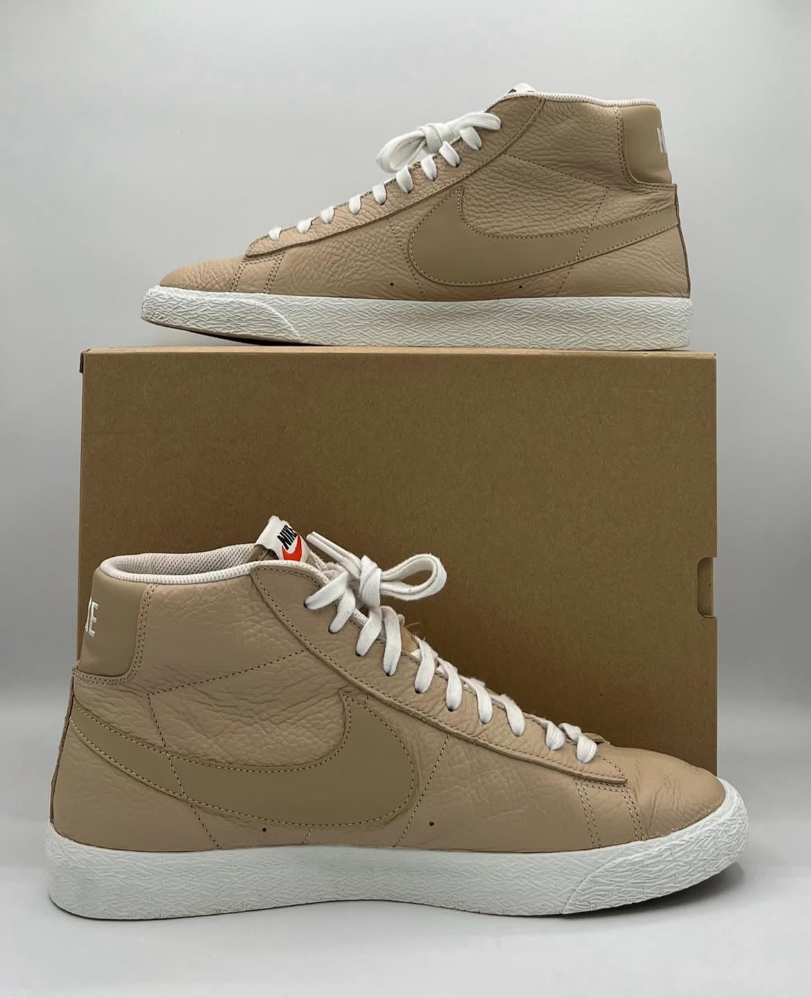 Nike Blazer Mid PRM Linen Summit White Size 11.5 Pre-Owned