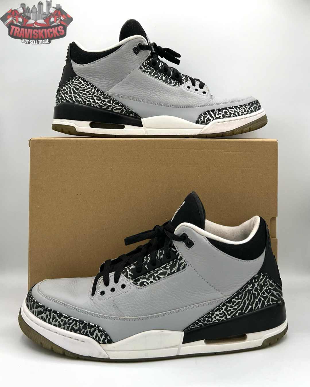 Air Jordan 3 Retro Wolf Grey Size 14 Pre-Owned