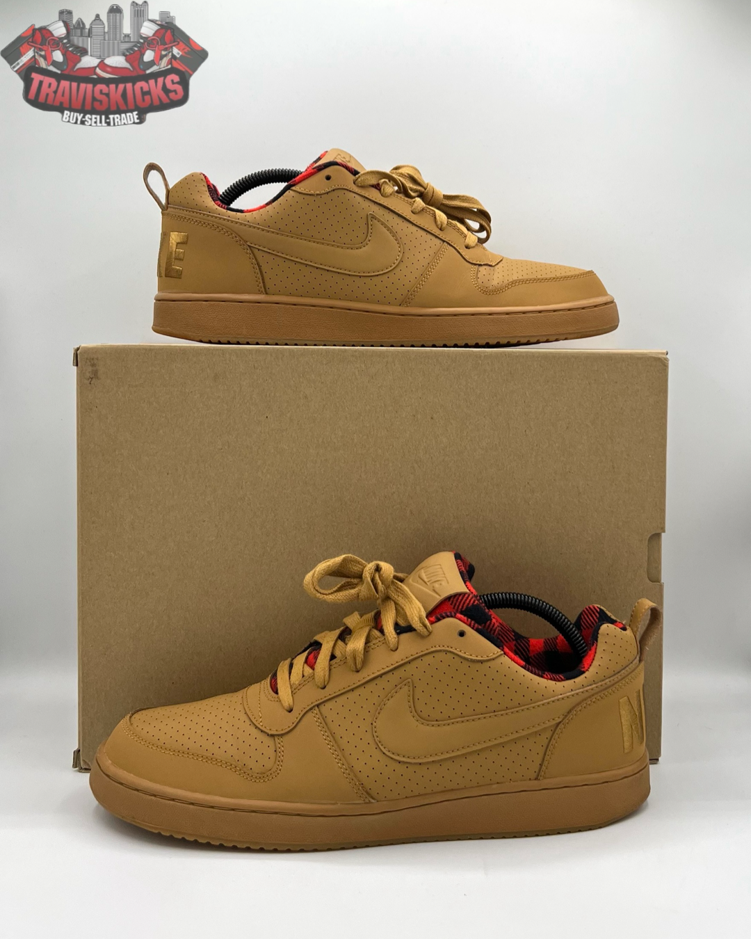 Nike Court Borough Low Premium Wheat Size 10 Pre-Owned