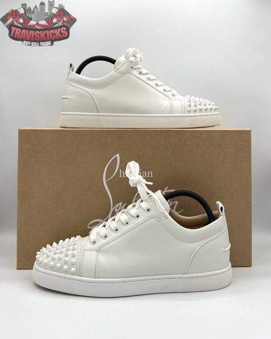 Christian Louboutin Louis Junior Spikes Flat Calf White Men’s Size 41 Pre-Owned