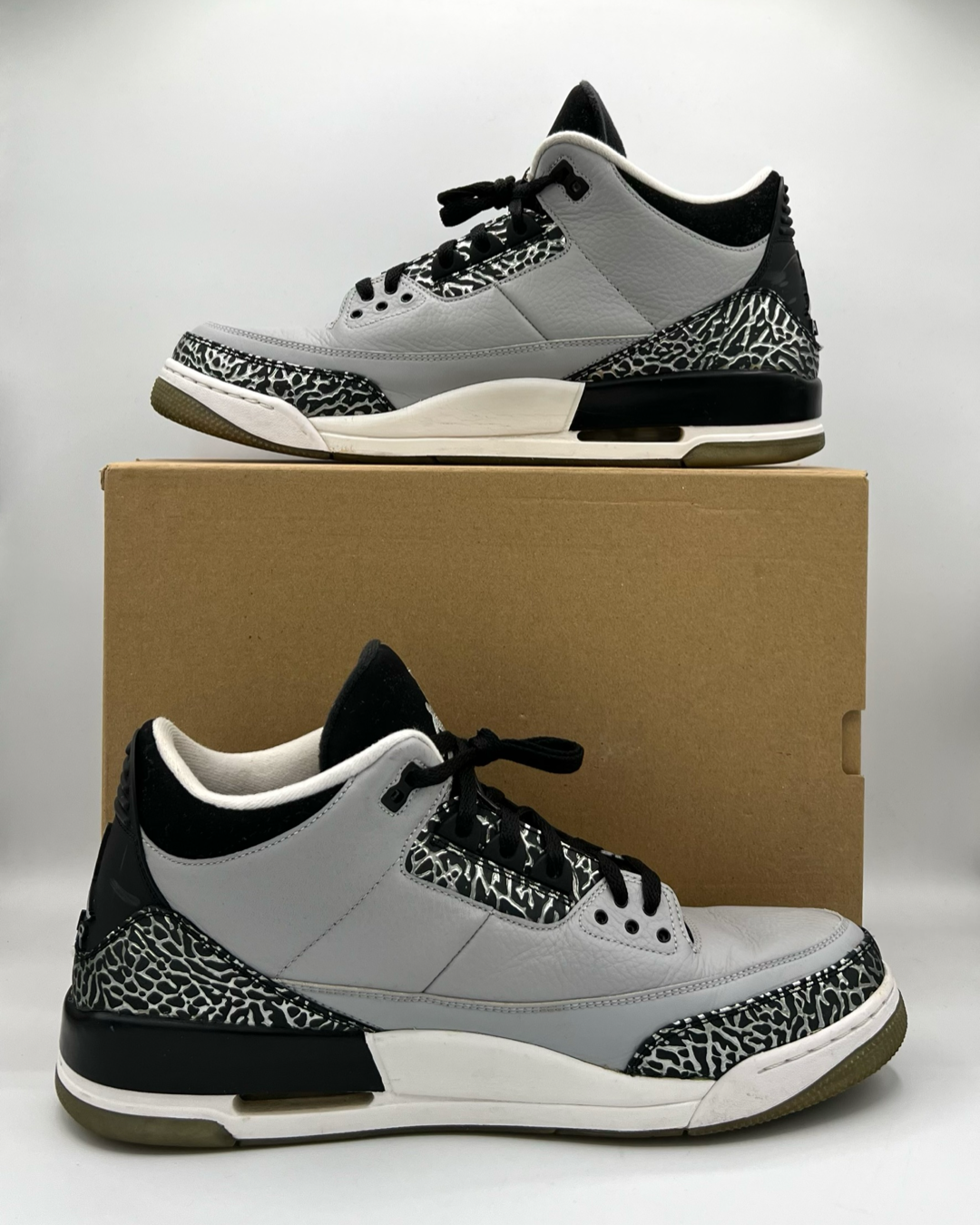 Air Jordan 3 Retro Wolf Grey Size 14 Pre-Owned