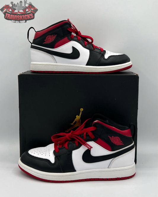 Air Jordan 1 Mid PS Gym Red Black Toe Size 3Y Pre-Owned