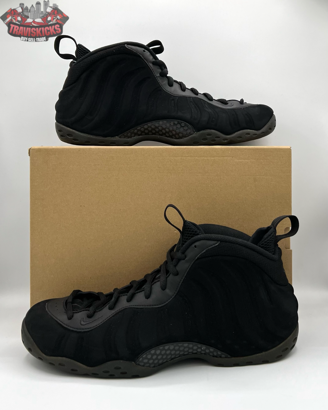 Nike Air Foamposite One Prm Triple Black Size 13 Pre-Owned